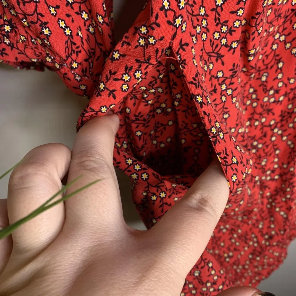 Free People Clara Floral Tunic Dress Red Small - Picture 11 of 16